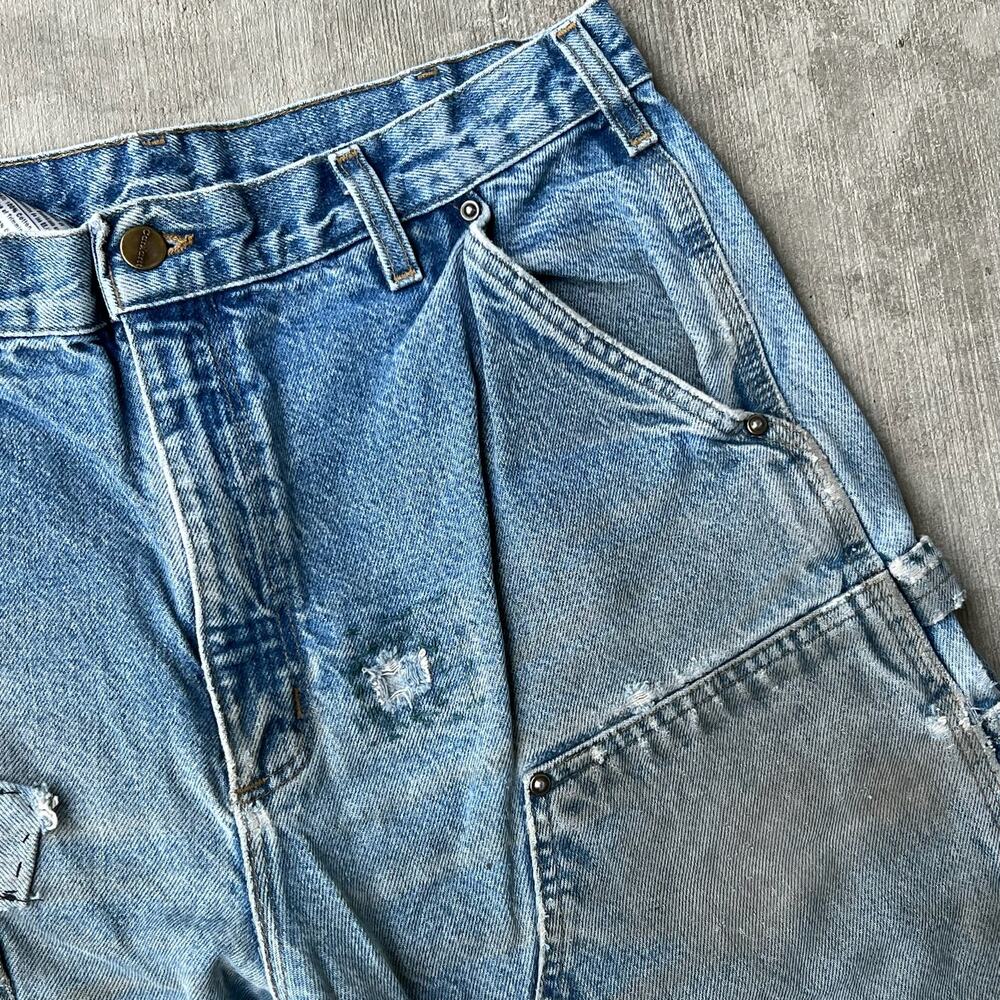 Carhartt denim blue jean double knee work wear carpenter pants - Picture 4 of 13